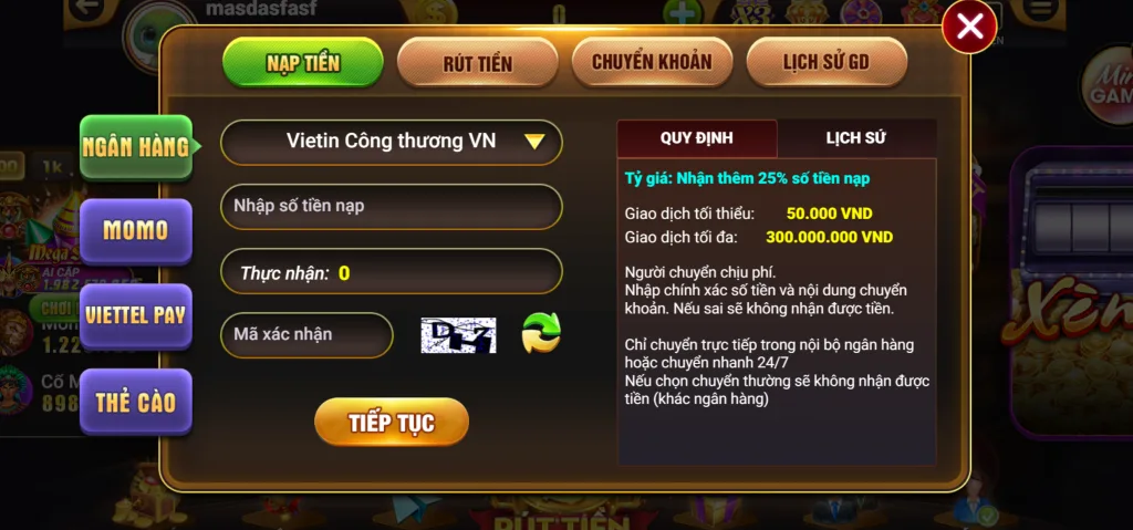 nạp bank đỏ 99