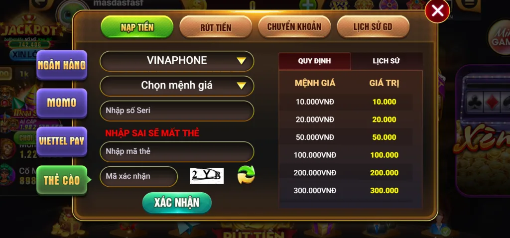 nạp thẻ cào đỏ 99